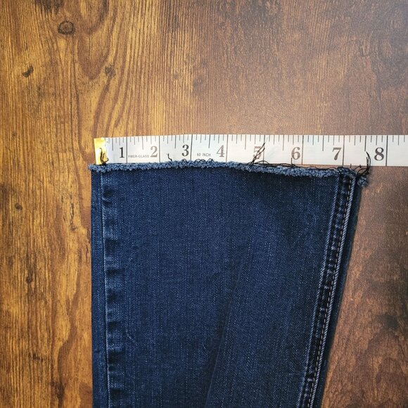 Silver Jeans Size 25 Avery Slim Bootcut Raw Hem Low Rise Dark Wash Western - Picture 10 of 11